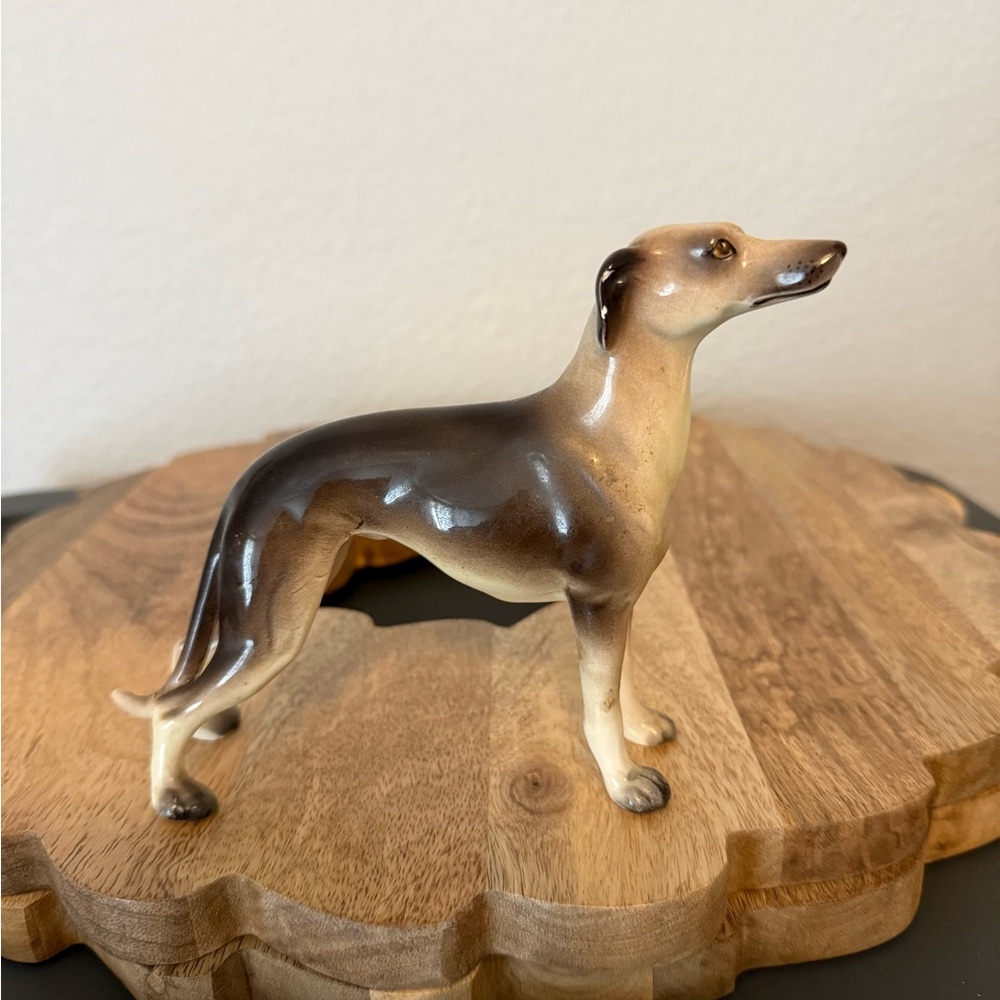 Vintage Elegant Brown and Tan Greyhound Collectible Figurine